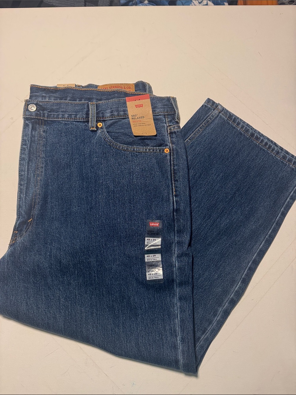 Levis Jeans Mens 48 29 Relaxed Fit 550